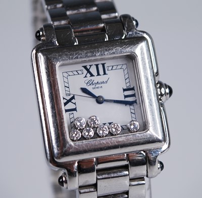 Lot 2327 - A lady's Chopard 'Happy Sport' stainless steel...