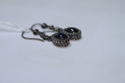 Lot 2191 - A pair of early 20th century sapphire and...