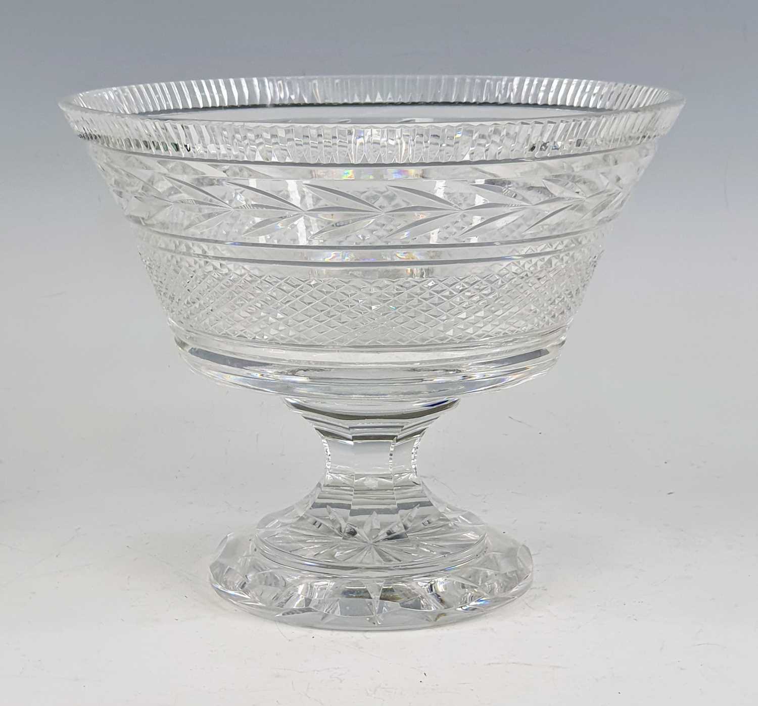 Lot 2116 - A Waterford Crystal Glandore pattern pedestal...