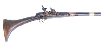 Lot 140 - A 19th century Afghan flintlock jezail musket,...