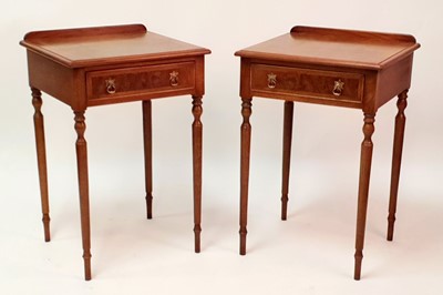 Lot 2575 - A pair of figured walnut and walnut lamp...