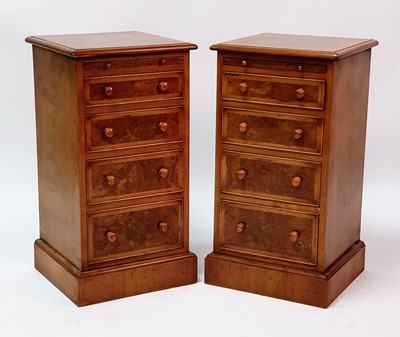 Lot 2557 - A pair of Victorian style walnut and figured...