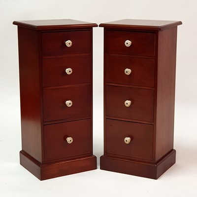 Lot 2537 - A pair of Victorian style mahogany bedside...