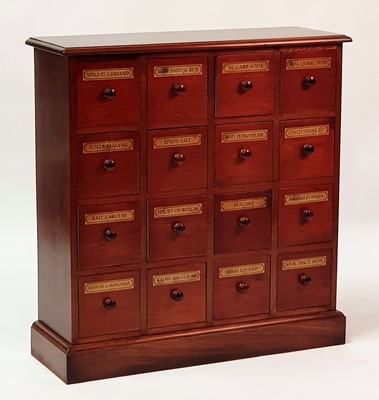 Lot 2583 - A Victorian style mahogany apothecary chest,...