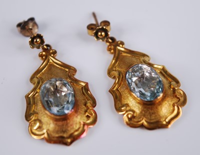 Lot 2219 - A pair of yellow metal Etruscan style...