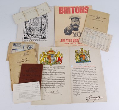 Lot 102 - A folder of miltary related ephemera to...