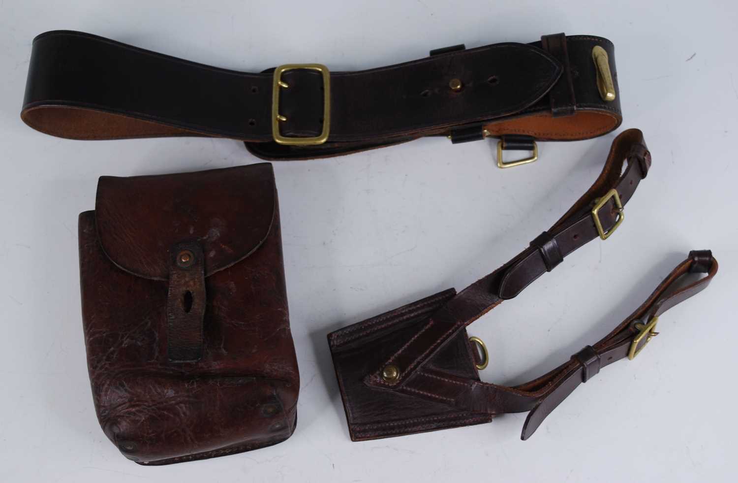 Lot 218 - A late 20th century leather Sam Browne belt,...