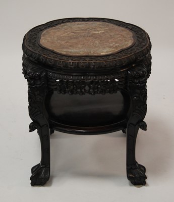 Lot 2407 - A circa 1900 Chinese 'rosewood' and rouge...