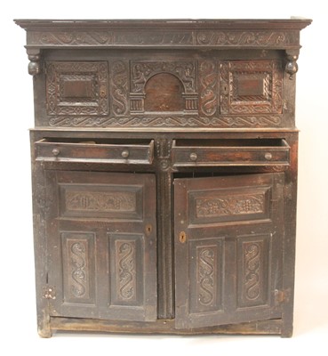 Lot 2582 - An early 18th century joined oak court...