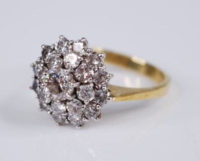 Lot 2288 - A yellow and white metal diamond circular...