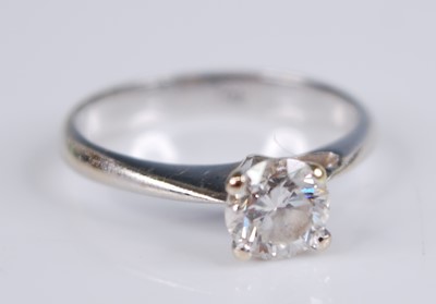 Lot 2290 - A white metal diamond solitaire ring, with a...