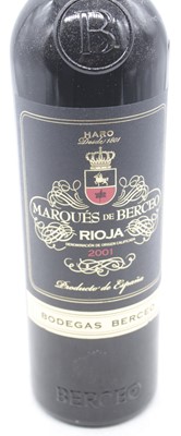 Lot 1119 - Marques de Berceo, 2001, Rioja, six bottles