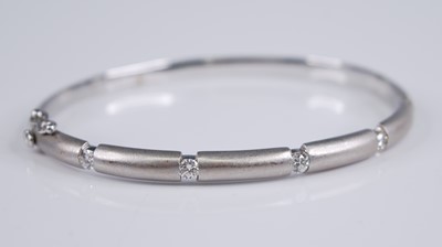 Lot 2198 - A contemporary 18ct white gold and diamond set...