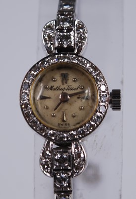 Lot 2367 - A lady's Mathey-Tissot 14ct white gold diamond...