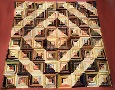 Lot 2392 - A large Victorian patchwork coverlet, the hand-...