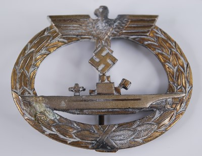 Lot 276 - A German U-boat War badge, with vertical pin...