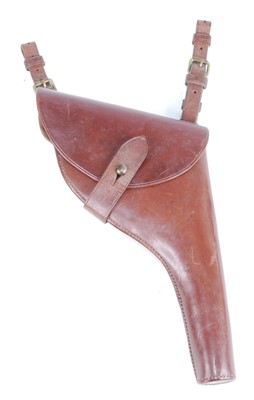 Lot 319 - A Webley pattern brown leather holster, with...