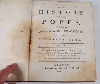 Lot 2003 - Bower, Archibald, The History of the Popes,...