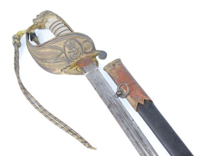 Lot 333 - A British 1827 pattern Naval Officer's sword,...