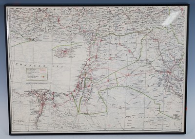 Lot 342 - A WW II double sided silk map of North Africa,...