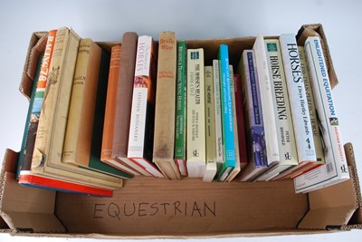 Lot 387 - Two boxes of equestrian related books to...