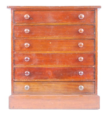 Lot 458 - A Victorian stained pine collectors chest of...