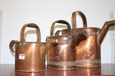 Lot 17 - A matched set of three Victorian copper...