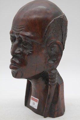 Lot 18 - A pair of African carved hard wood head &...