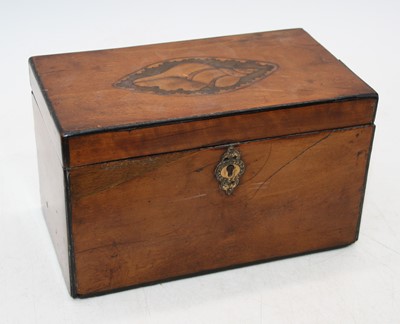Lot 38 - A 19th century satin wood tea caddy, the lid...