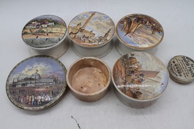 Lot 53 - A collection of Victorian Prattware pot lids,...