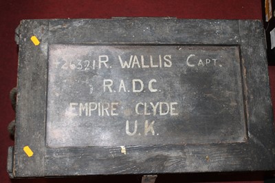 Lot 96 - A military painted pine ammo crate inscribed...