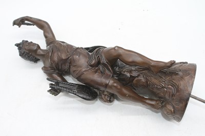 Lot 155 - A pair of adjusted spelter and onyx...