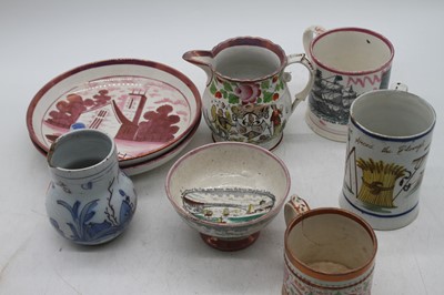 Lot 153 - A collection of 19th century ceramics to...
