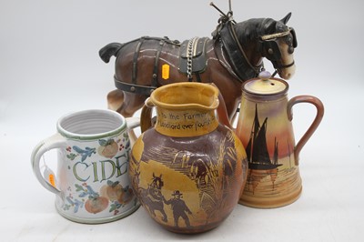 Lot 126 - A Melba type pottery horse, height 28cm,...