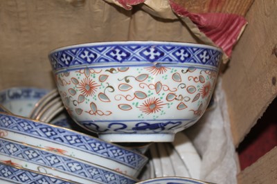 Lot 185 - A collection of Chinese blue & white rice...