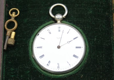 Lot 449 - J F Jacot - a gent's continental white metal...