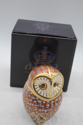 Lot 226 - A Royal Crown Derby model of an owl, Gold...