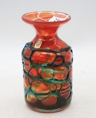 Lot 256 - A Mdina glass vase, the everted rim above a...