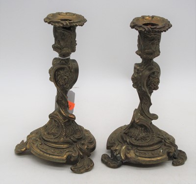 Lot 275 - A pair of 19th century brass table...