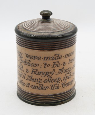 Lot 276 - A Royal Doulton stoneware tobacco jar, h.15cm
