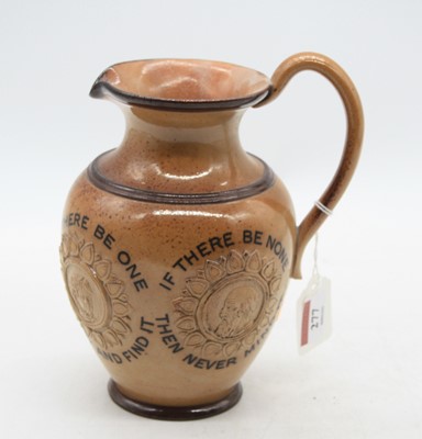 Lot 277 - A Doulton Lambeth stoneware jug, decorated...