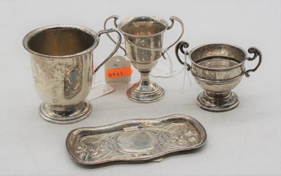 Lot 319 - An Art Nouveau silver pin tray of shaped...