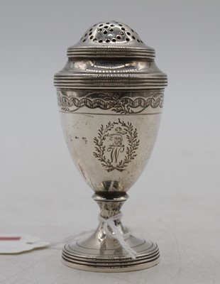 Lot 322 - A George III silver pedestal pepperette having...