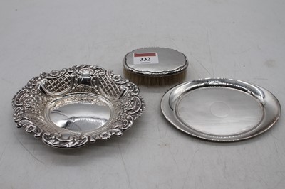 Lot 332 - A Victorian style silver bonbon dish of shaped...