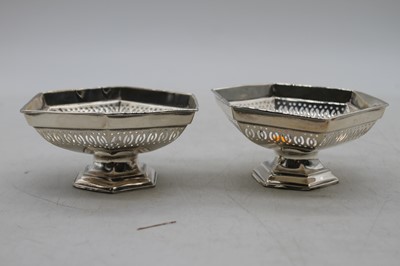 Lot 337 - A pair of George V silver bonbon dishes each...