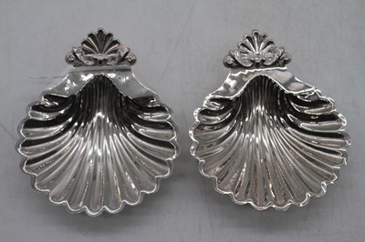 Lot 338 - A pair of early 20th century white metal shell...