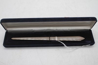 Lot 343 - An Elizabeth II silver letter opener with...