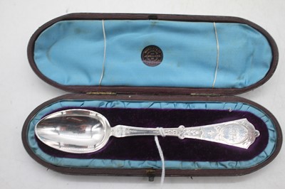 Lot 354 - A Victorian silver christening spoon having a...