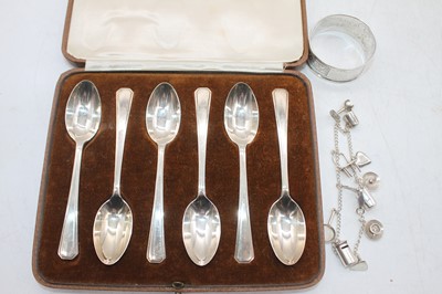 Lot 357 - A set of six Elizabeth II silver teaspoons in...