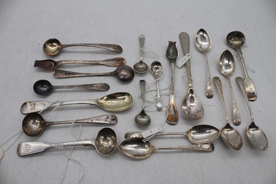 Lot 364 - A collection of loose silver flat wares, 19th...